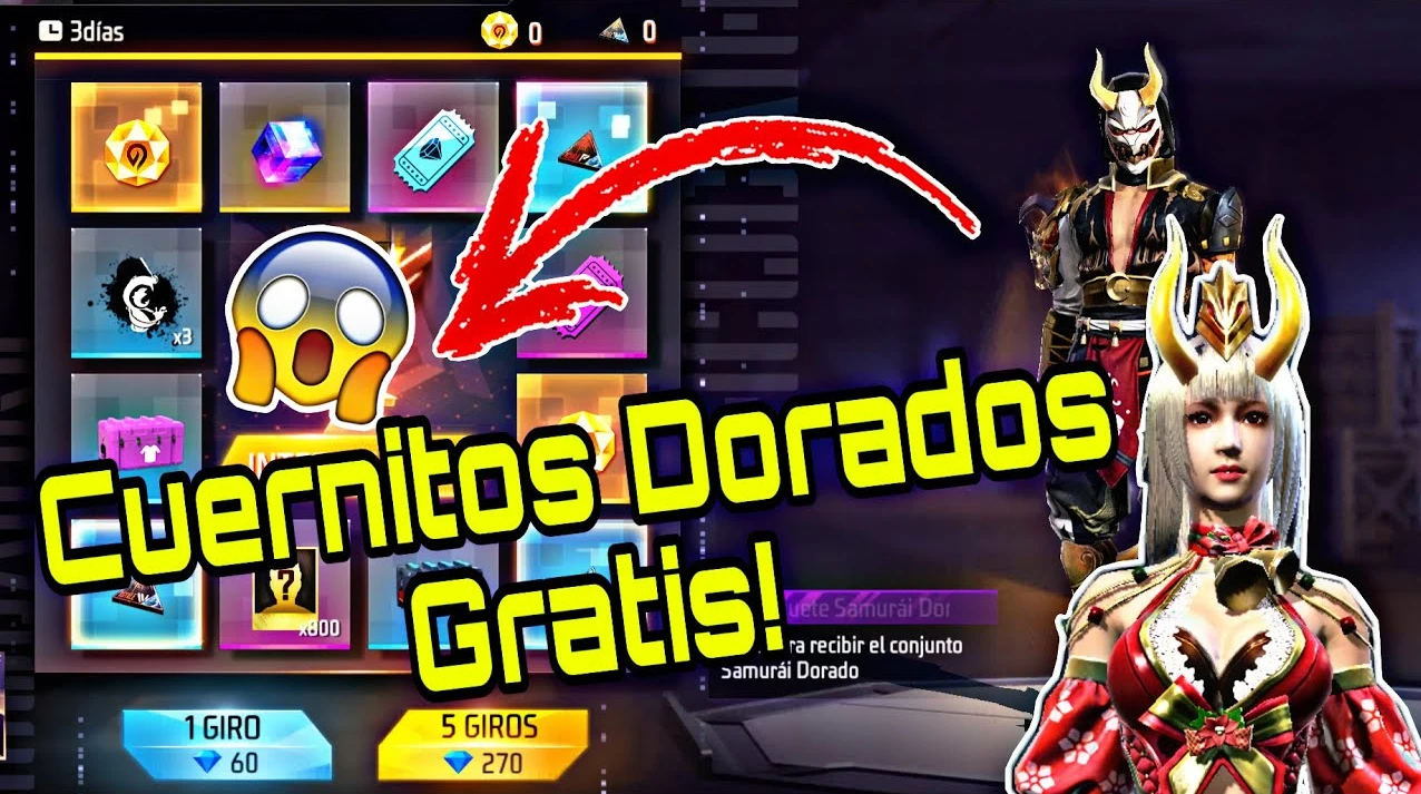 Cuernitos dorados en Free Fire